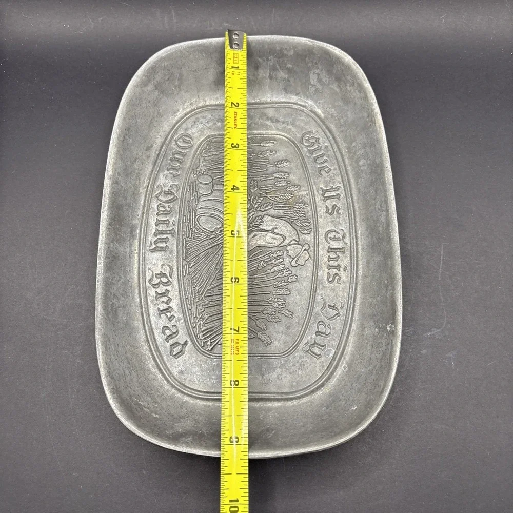 Vintage Pewter-Look Metalware Lot - Guardian Service Pot & Duratale Platter